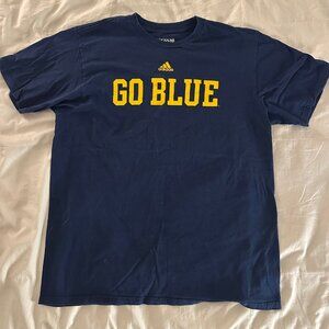 University of Michigan "Go Blue" - Large Cotton Navy T-Shirt - Adidas